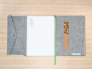 The Canvas Paper Saver Reusable Notebook in Thyme Green and Paper Saver Organiser is the carry solution for your work and stationery essentials, the eco-friendly way.