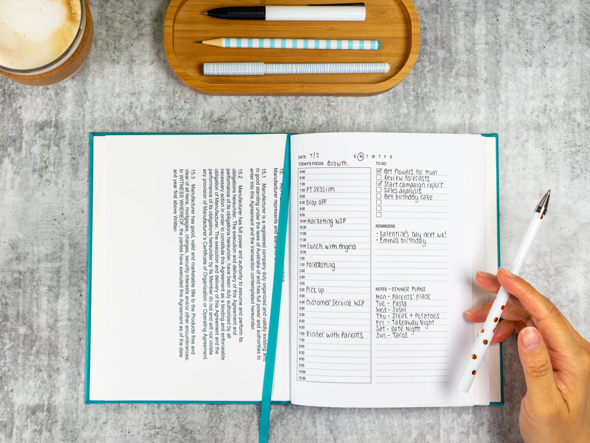 The Paper Saver Reusable Eco Notebook in teal repurposes your paper as its pages so you can write your notes and ideas more sustainably, reducing paper waste and saving the environment.