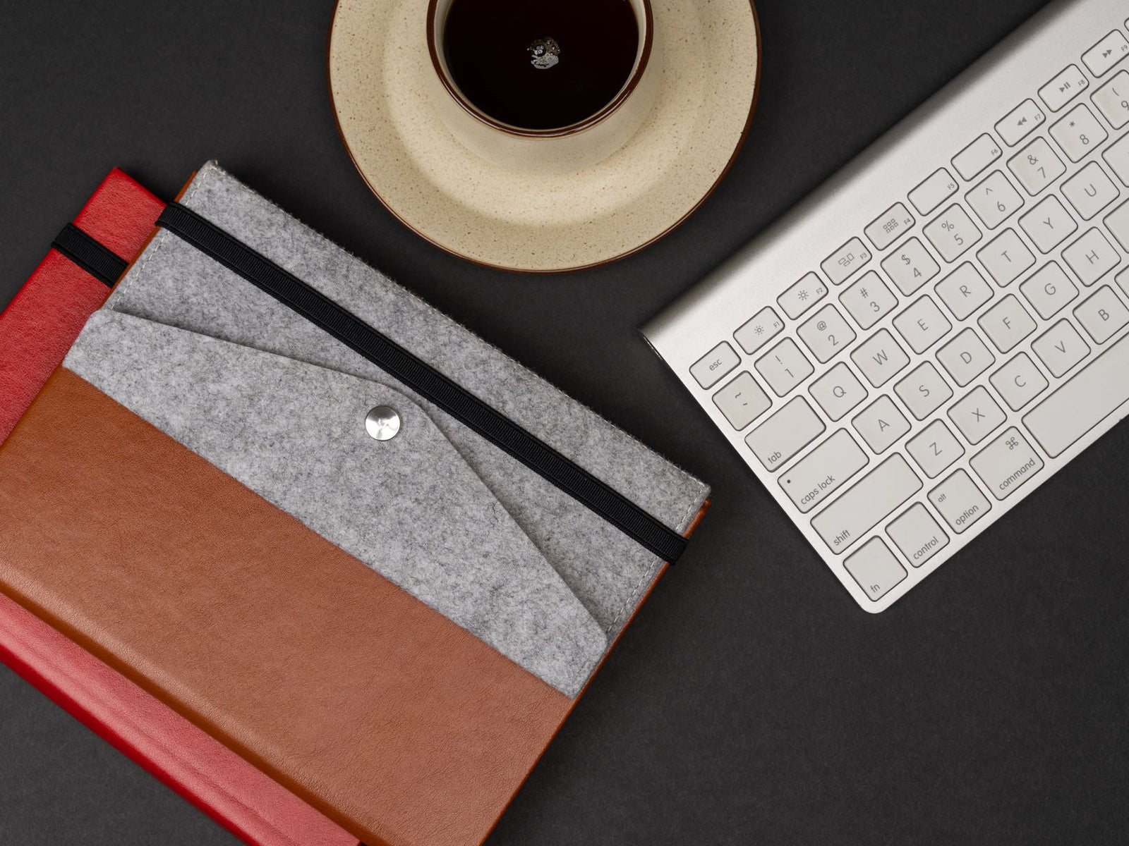 The Classic Paper Saver Reusable Notebook in Maple Brown with the Paper Saver Organiser so you can reuse paper easily while staying organised with a pencil case, card and document holders.