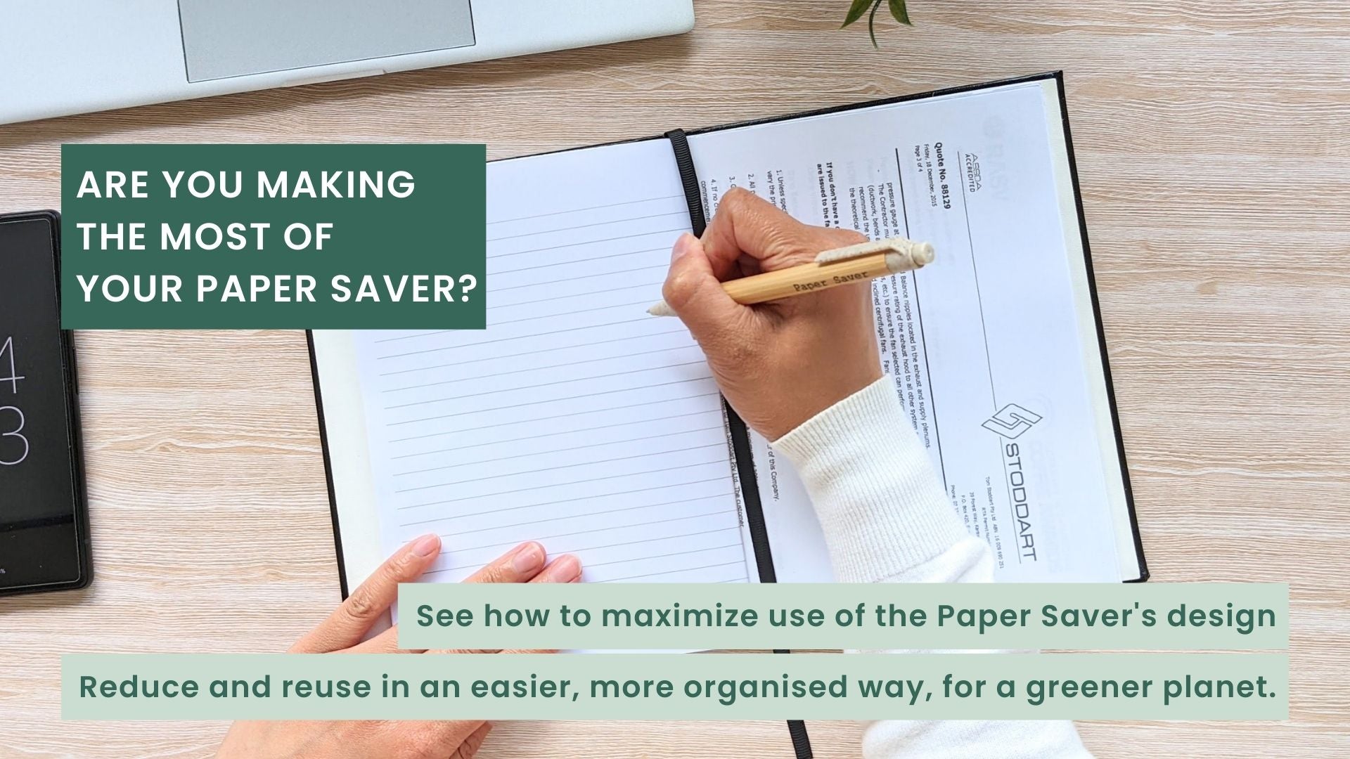 Reduce and reuse better with the Paper Saver Reusable Notebook for a more sustainable planet.