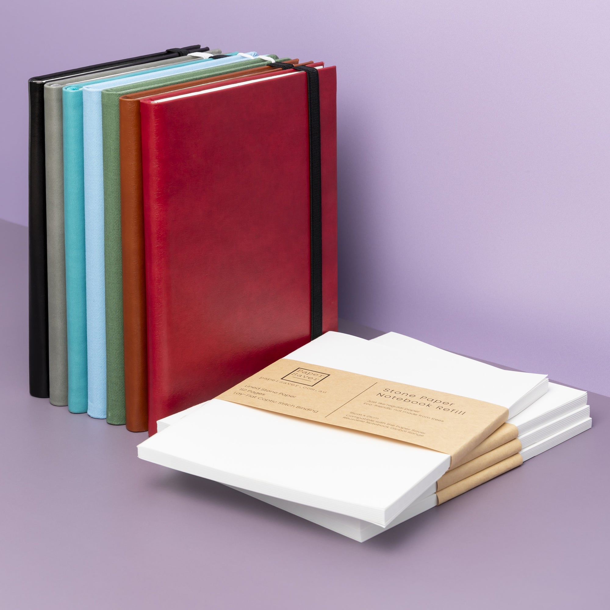 Refill the Paper Saver Reusable Notebook for a less wasteful way to write notes or sketch ideas, with Stone Paper or your used paper, repurposed as notebook pages.