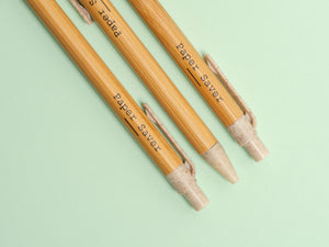 Refillable pens that are also made sustainably made from bamboo for the perfect reusable eco pen to write better for the environment.