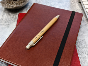 The Paper Saver Reusable Pen is made of bamboo which is light, durable, and sustainable. It is also refillable so you can stop throwing disposable plastic pens into landfill and reuse again and again.