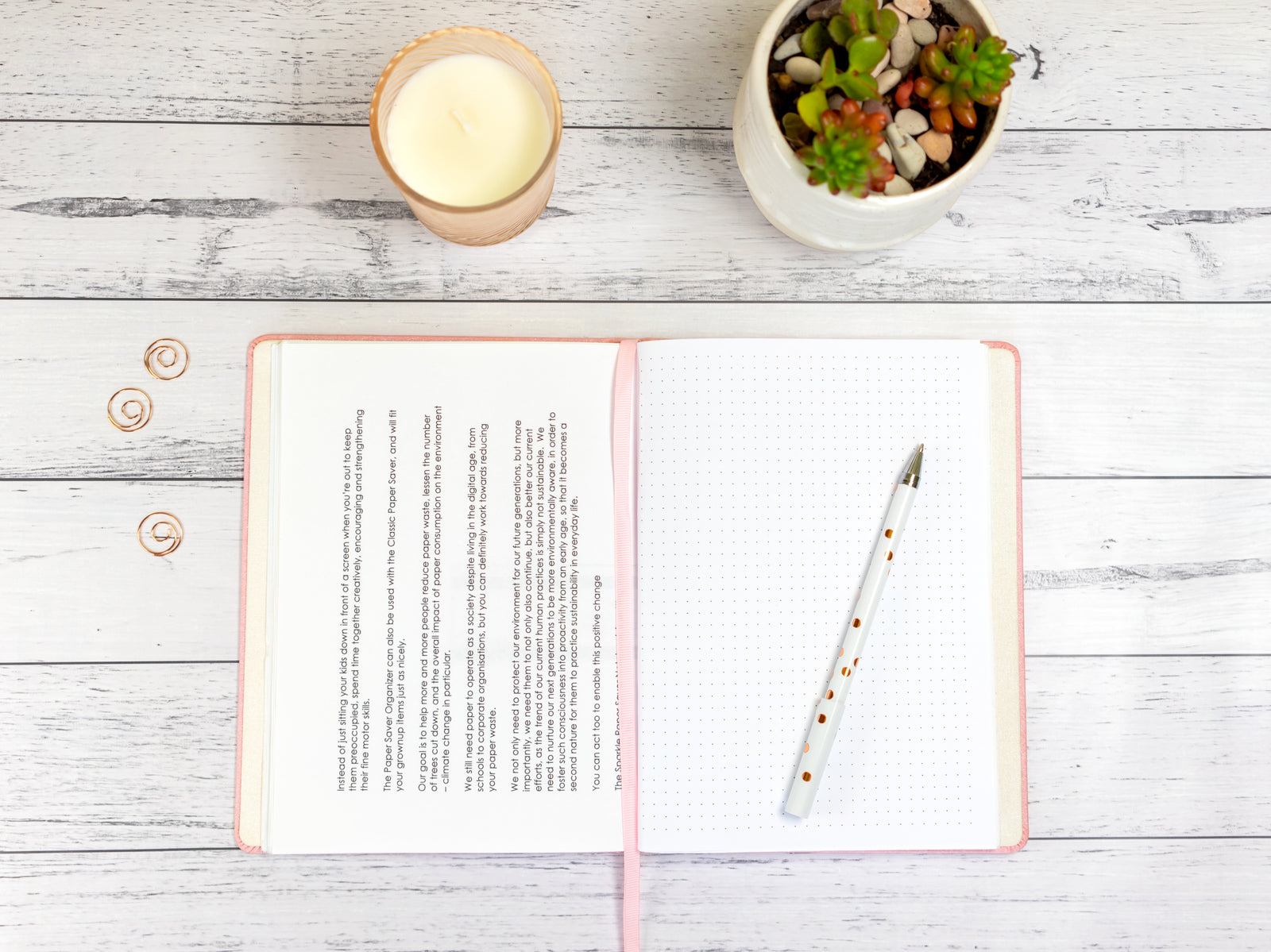 Reuse paper as pages of the Sparkle Paper Saver Reusable Notebook to reduce waste and write better for our environment.